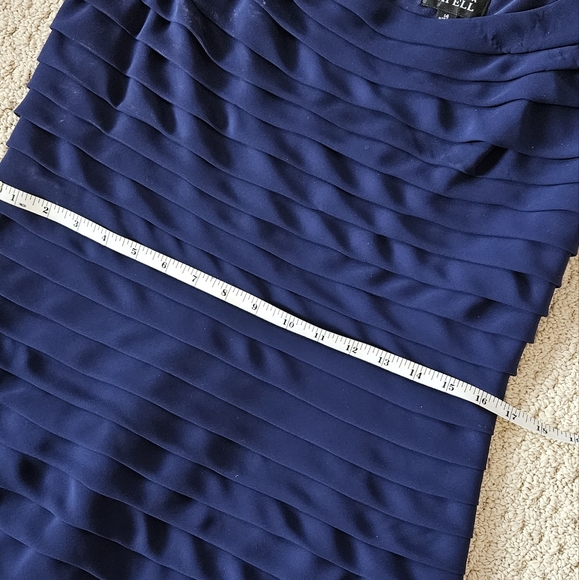 👗Host pick👗 Adrianna Papell Blue Tiered Cap Sleeve Knee Length Cocktail Dress - Picture 5 of 7